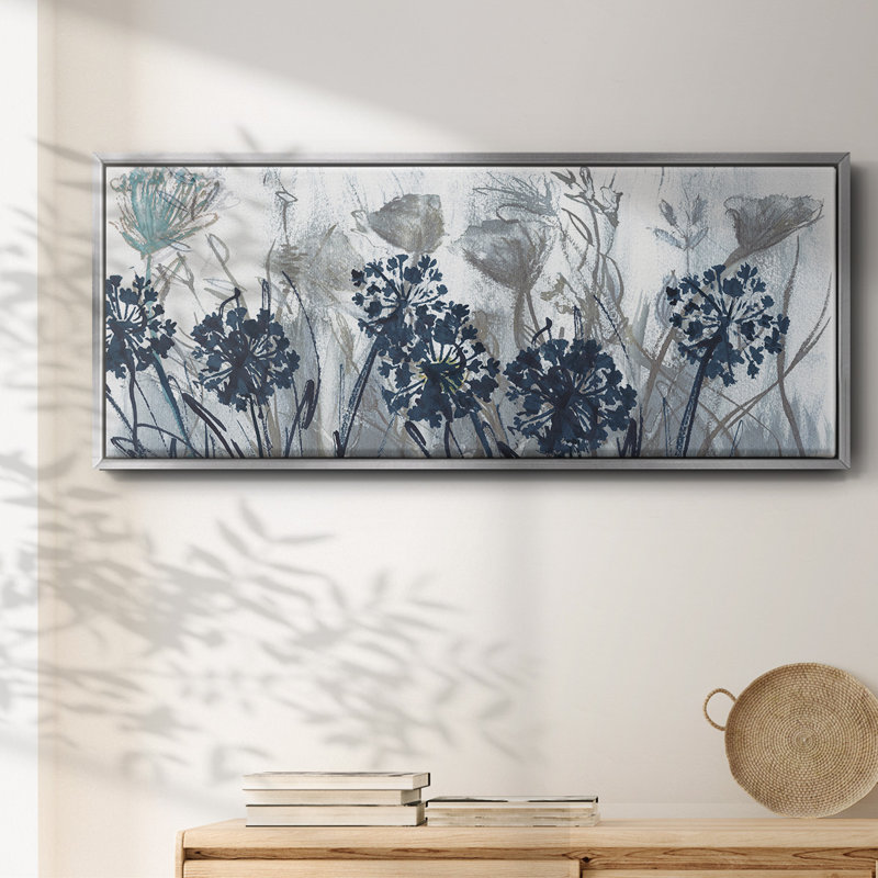 Indigo Field- Framed Canvas