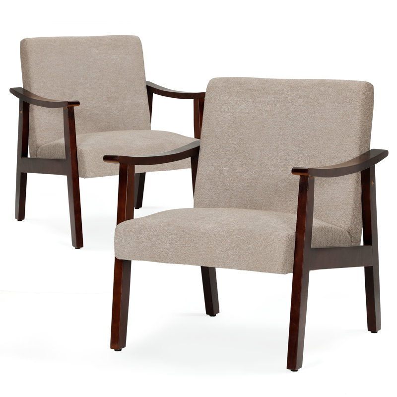 Chaises d'appoint Sabhana en coton et canapés simples rembourrés pour le bureau, Coton / lin beige