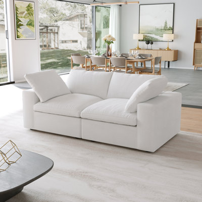 Canapé modulaire à housse en lin 80 po Kenda Tenia