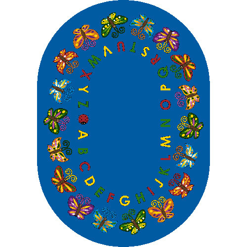 Educational Butterfly Delight Area Rug, Rectangle 7'8" x 10'9"
