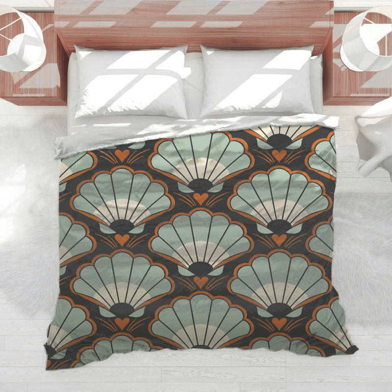 Art Deco Shells Comforter, King