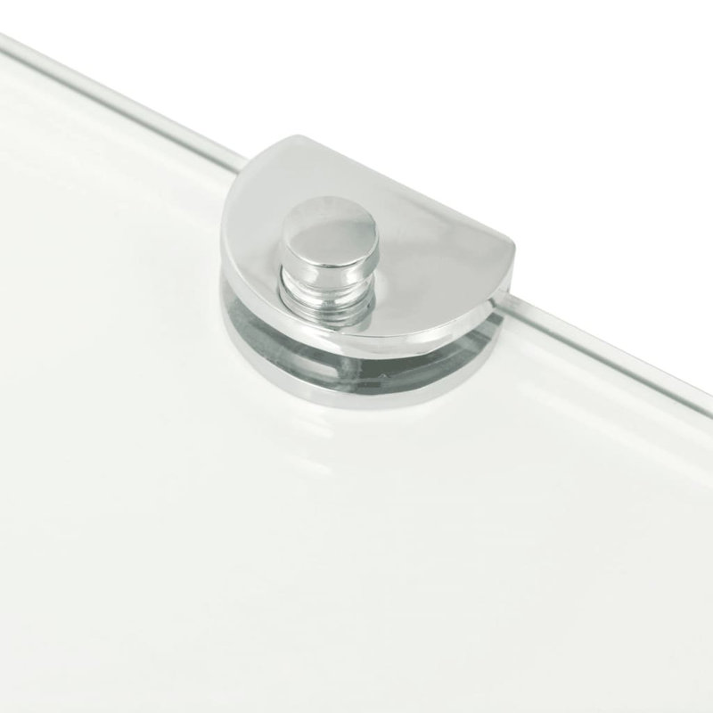 Brylee Glass Corner Shelf, Clear, 0.8cm H x 35cm W x 35cm D