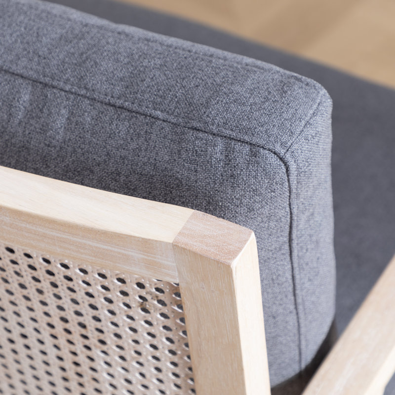 Fauteuil en polyester de 27 po Willbanks, Lin gris moelleux