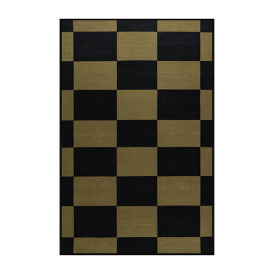 Machine Washable Checkered Gray Area Rug
