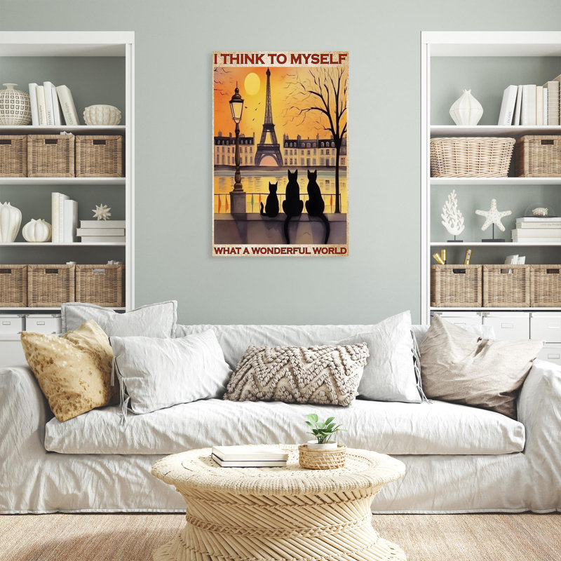 «Paris What A Wonderful World», impression sur toile, H 36 po x l 24 po x P 1,25 po