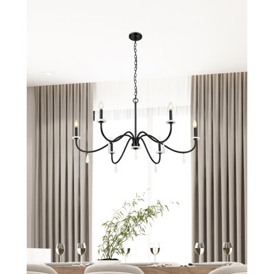 Paquette Matte Black 6 Light Chandelier