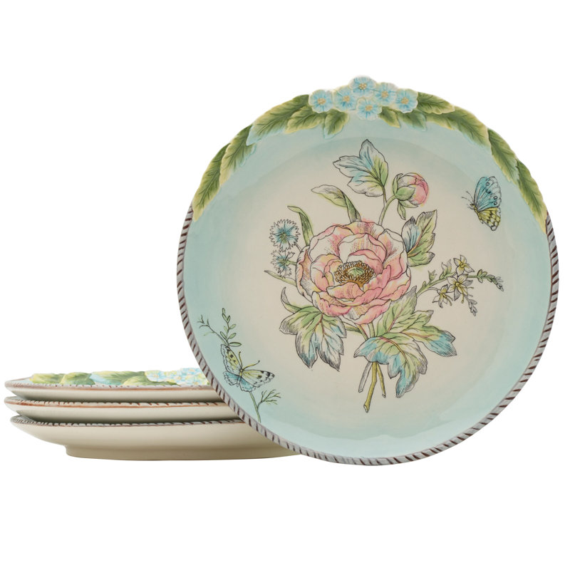 Assiette décorative Fitz And Floyd English Garden Bloom, 4 pièces