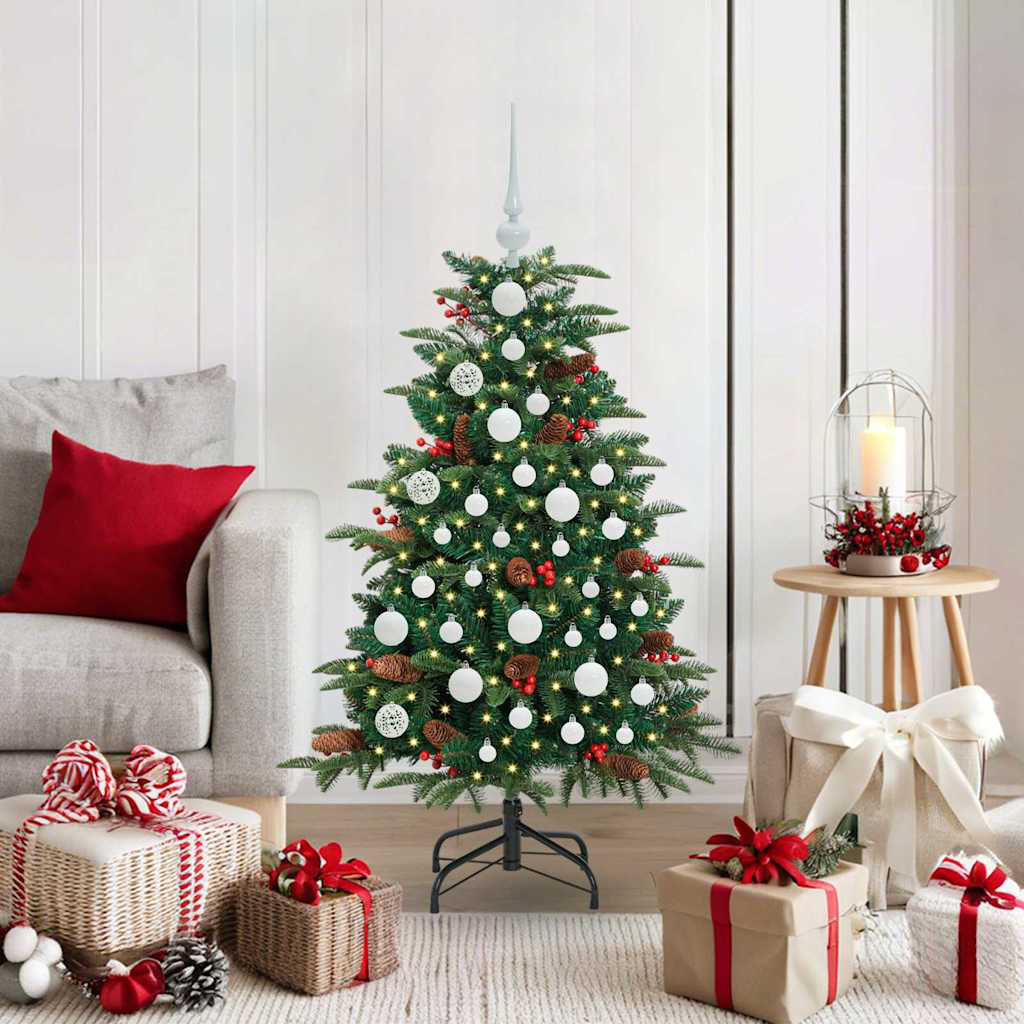 Artificial Christmas Tree with LEDs with Stand Green