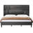 Velvet Upholstered Headboard Bed Frame with USB Charging Ports-1732949144-1732949147
