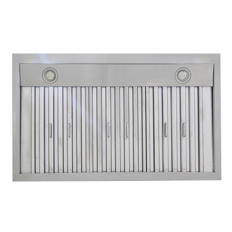 Kucht Stainless Steel Wall Range Hood, 28.75" H x 29.5" W x 22" D, White