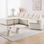 Canapé modulaire en forme de U de 133 po avec fauteuil inclinable amovible, tissu chenille grain de bois, sans compression et sans assemblage, configuration flexible pour les grands salons-419822606