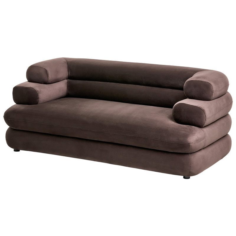 2 Seater Velvet Sofa, Brown