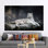 Art mural animal minimaliste - toile imprimée avec motif de tigre blanc, toile tendue 1P