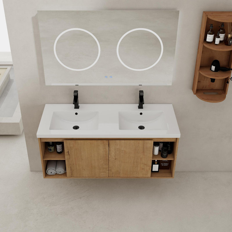 Meuble-lavabo mural 48 po avec double lavabo