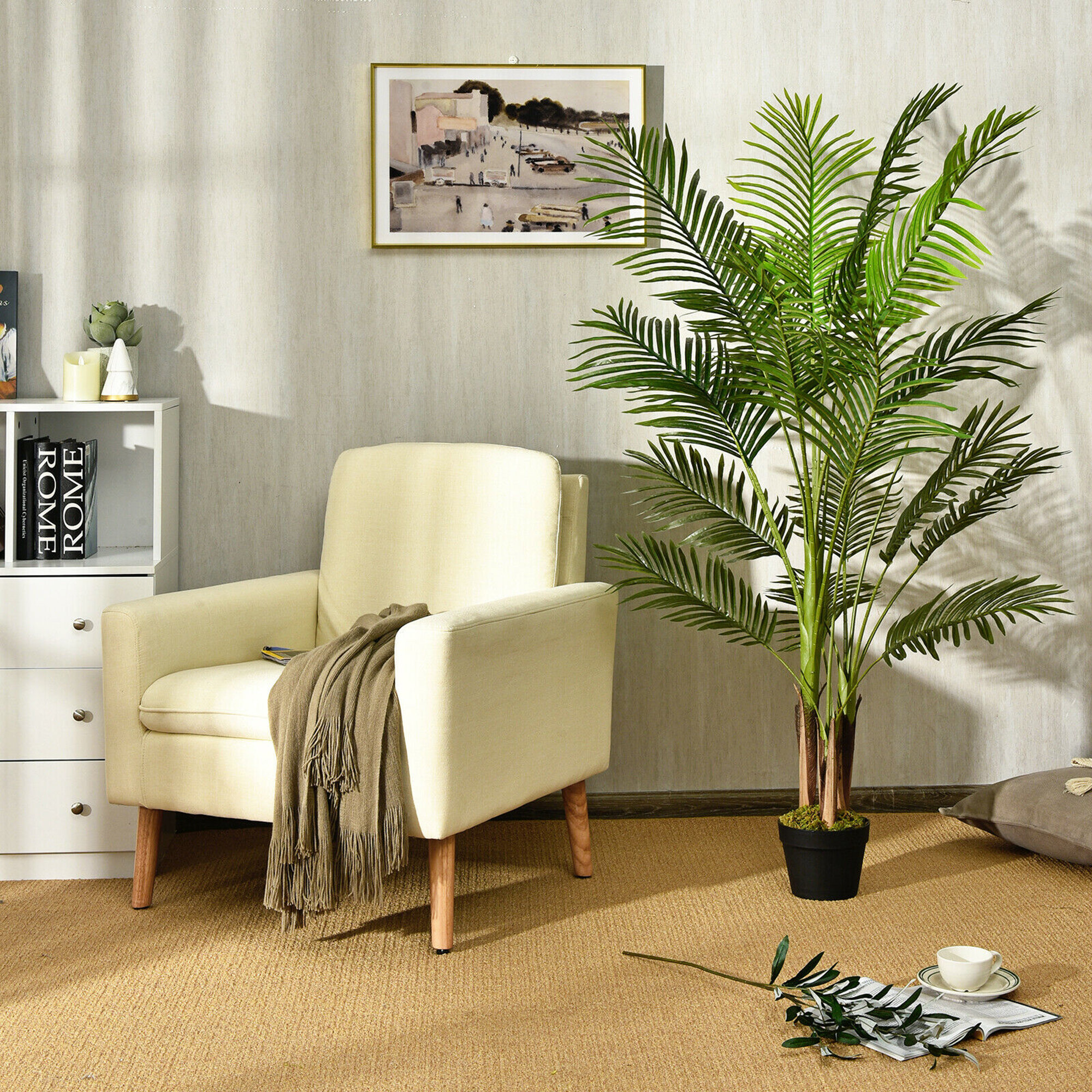 Faux Palm Tree, 60" H x 44" W x 49" D