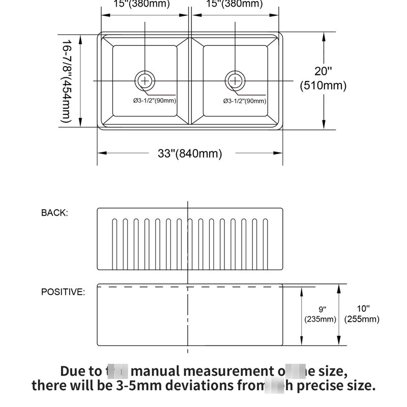 Évier à double cuve en céramique blanche 33 po pour la cuisine, poste de travail, fonctionnalité améliorée, teinture et fabrication, comprend une passoire pour grille de cuisine de 33 po avec design, résistance extrême