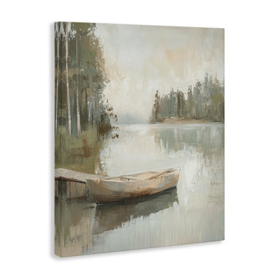 Canoe at Quiet Dock Canvas, design by Petal Prints Design