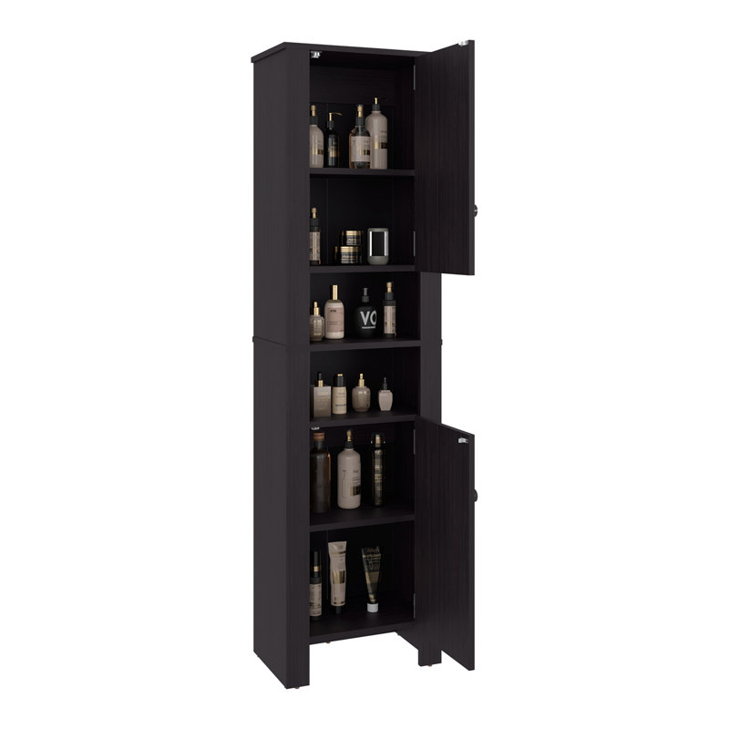 Armoire de salle de bain Vanessa avec rangement auxiliaire moderne et rangement autoportant