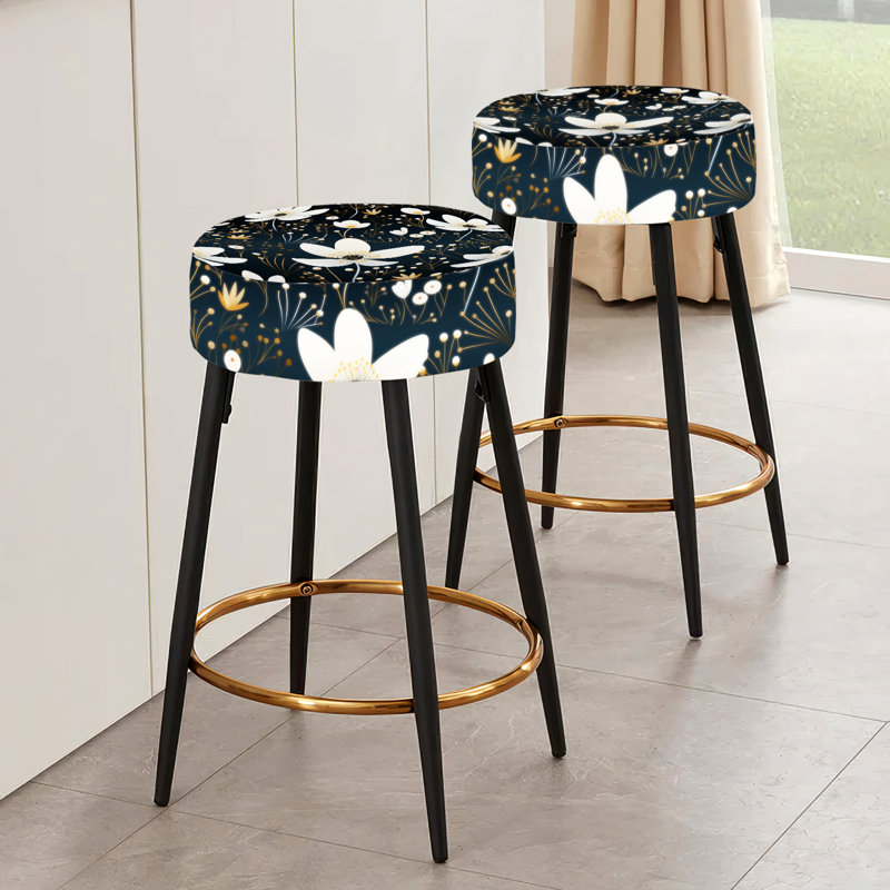 Ensemble de 2 tabourets de bar mystiques blancs et noirs Splendor