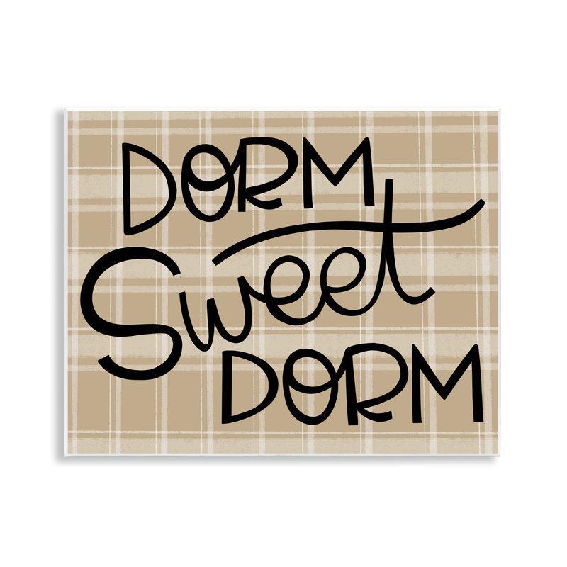Plaque murale Sweet Dorm on Plaid, design par Mandy Ford Art + Illustration