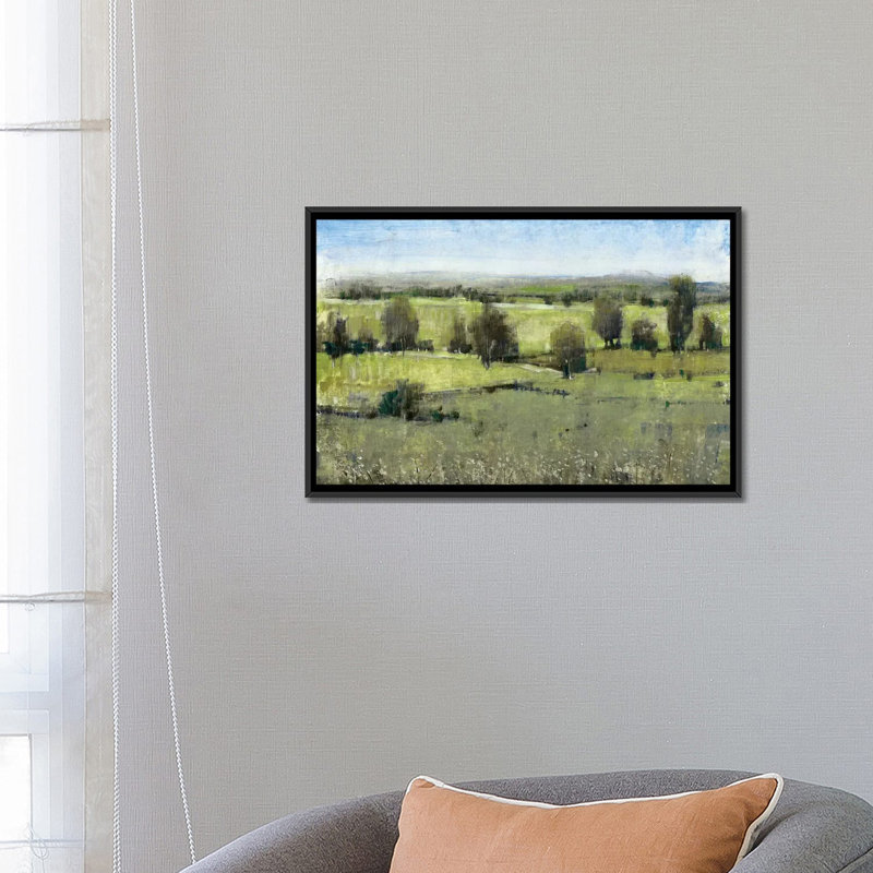 « matinée horizon i », impression sur toile, H 18 po x l 26 po x P 1,5 po, Toile avec cadre noir, Pas de tapis