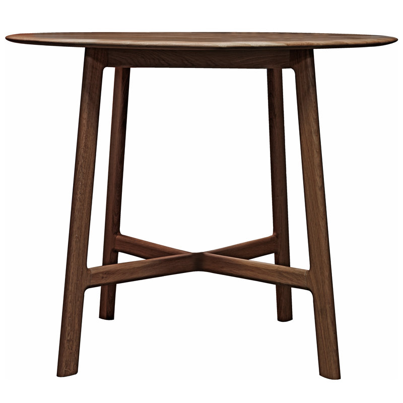 Anneliese Oak Round Solid Wood Dining Table, Brown