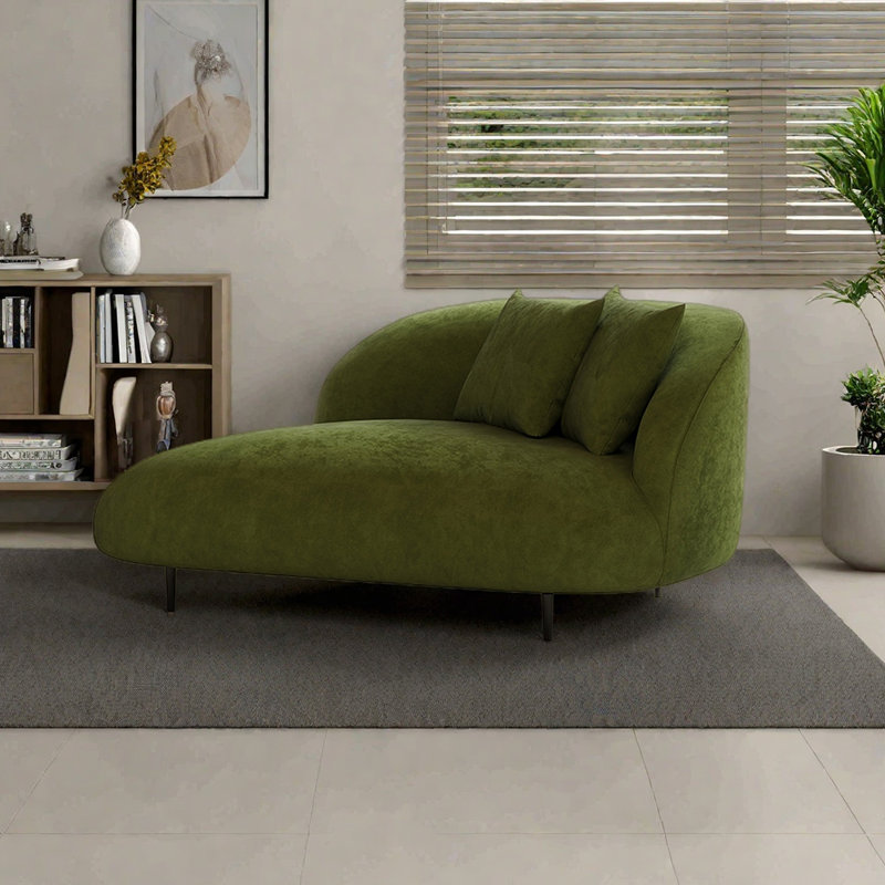 Fauteuil inclinable givré confortable au design épuré, Orienté à droite, Vert