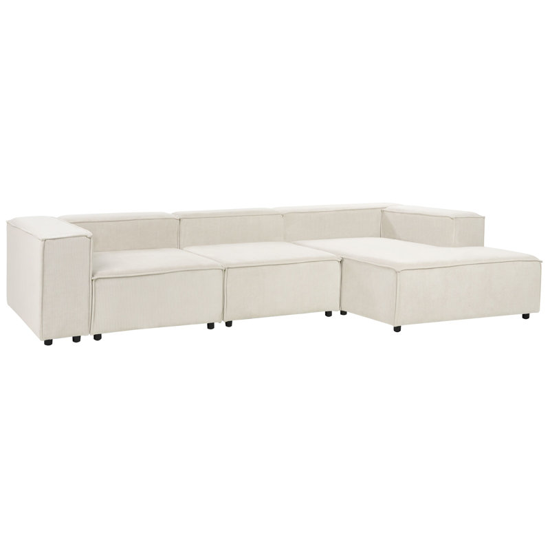 Cayle 4 Seater Corner Sofa , White, Right Hand Facing