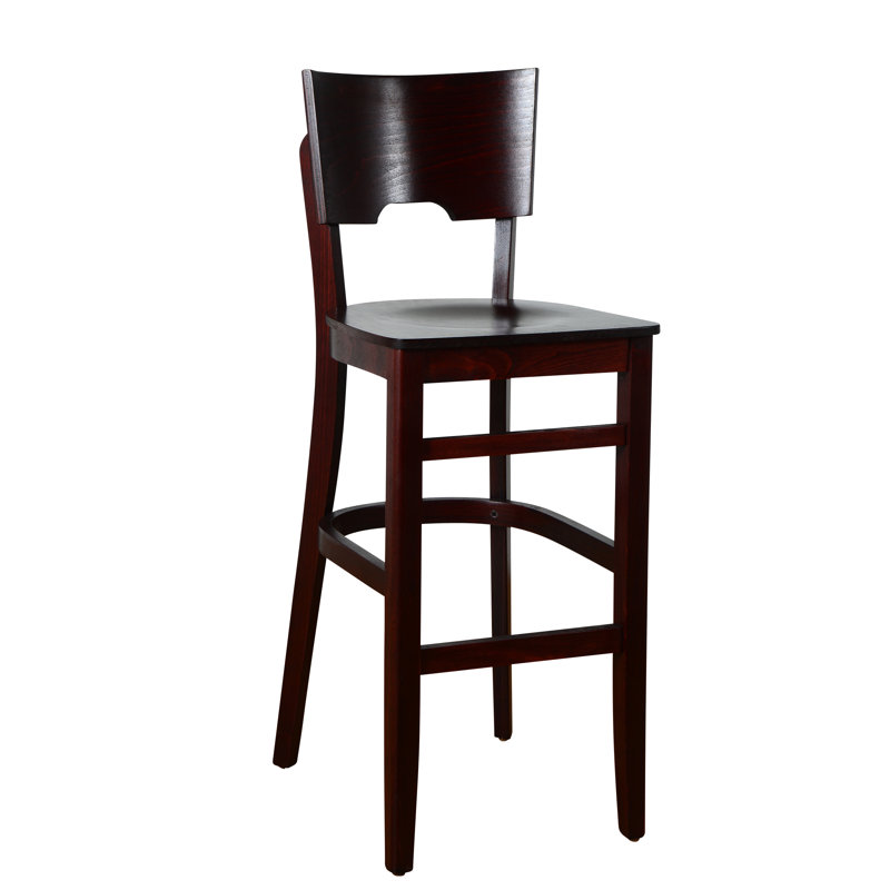 Featherston Solid Wood Counter Stool, Dark Mahogany