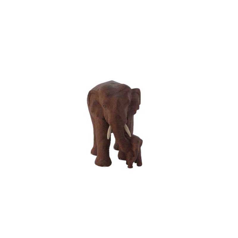 Father and Son Teak Figurine