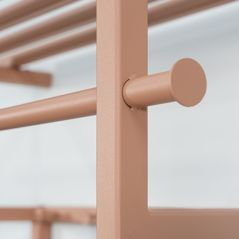 Rizzoli Metal Wall 5 - Hook Wall Mounted Coat Rack, Pink Orange