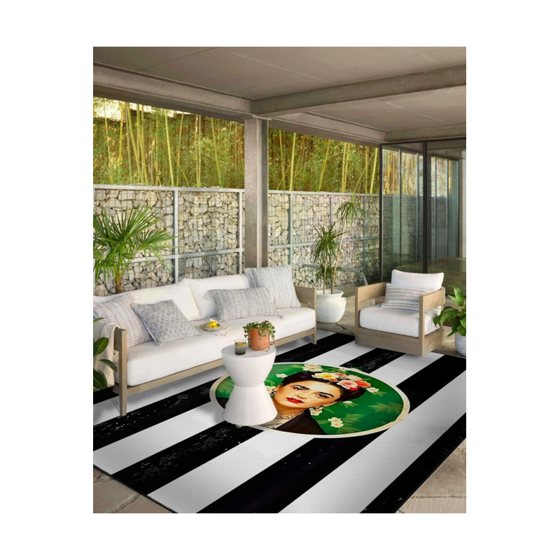 Tapis lavable Frida Kahlo, Rectangle 4 pi x 5 pi 11 po