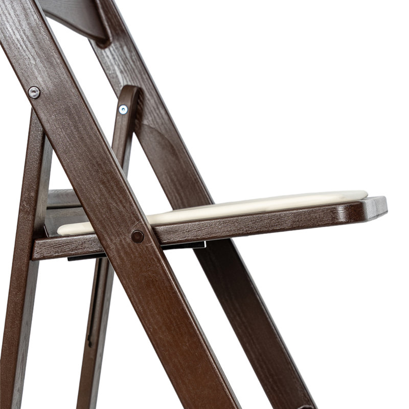 Chaises pliantes avec sièges rembourrés Thornfeldt, Brun foncé / blanc