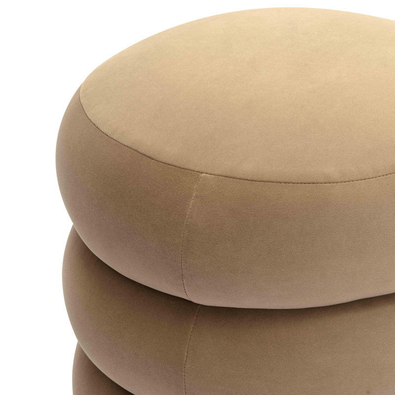 Repose-pieds en velours Stefanie, Taupe