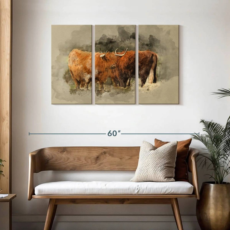 Brampt Highland Cows, H 28 po x l 45 po