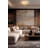 Bourget 3-Light Black Flush Mount With A White Fabric Shade