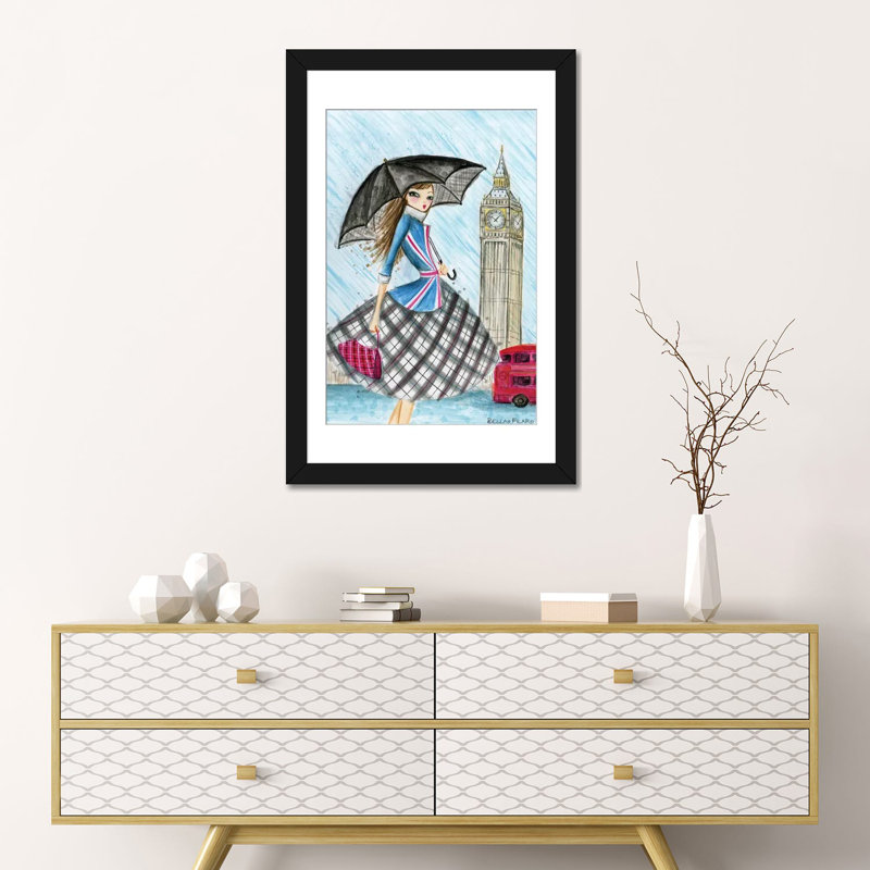 « world traveling one-of-kind », reproduction d’original du monde : londres» par bella pilar-impression sur toile tendue