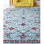 Tapis bleu / rouge / jaune noué à la main de haute qualité-71388942