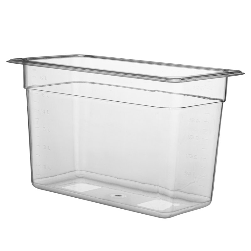Articles de restaurant - contenants alimentaires 1/3, 10 boîtes profondes à l'épreuve de 8 pouces - rectangulaires, mesures graduées, contenants de rangement en plastique transparent de qualité alimentaire, lavables à la vaisselle, couvercles vendus séparément