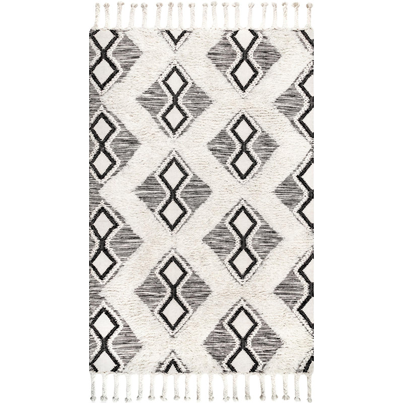 Tapis gris en laine touffeté à la main Stgermain, Rectangle 4pi x 6 pi