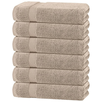 Serviettes de bain en coton 61 x 127 cm, ensemble de 6 serviettes douces à séchage rapide pour salle de bain, hôtel, salle de sport et spa