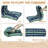 Outdoor Replacement Cushion Set  4.7" Thick High Back Seat / Back Cushions with Ties, Buckle (Set of 2)-2085944033