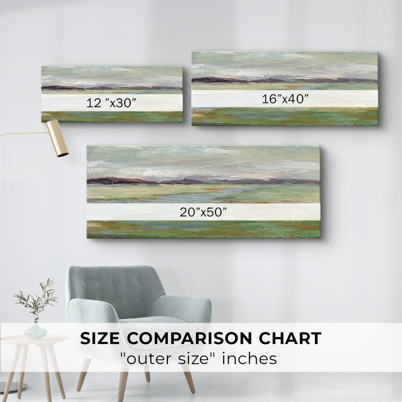 Meadow Stream II - Toile tendue avec châssis - Prêt à accrocher, H 16 po x l 40 po