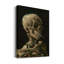 Skull Of A Skeleton With Burning Cigarette - Wrapped Canvas Print-1725249207