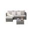 Ensemble de meubles de patio 2 pièces, ensemble modulaire d'extérieur tissé en forme de L, ensemble de conversation en osier avec repose-pieds, table de détente amovible-111740353