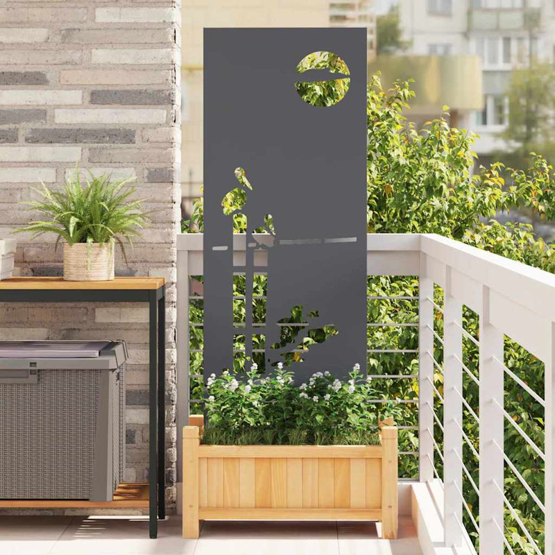Vidaxl Garden Privacy Screen White 50 X 140 Cm Cold-Rolled Steel, Anthracite
