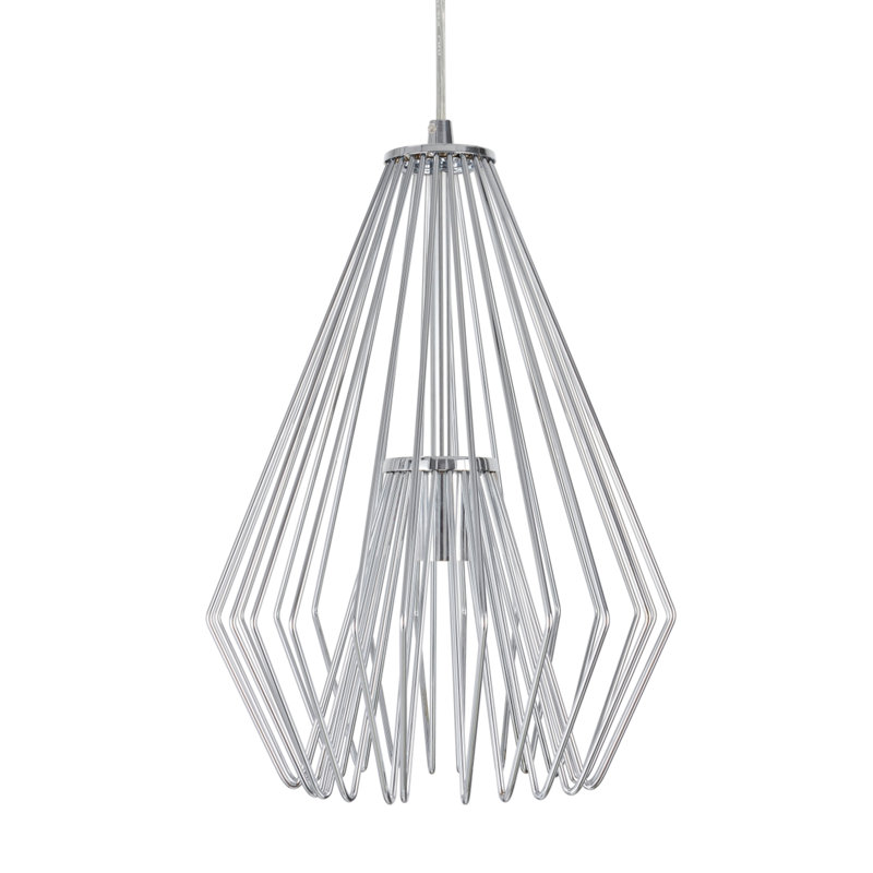 Luminaire suspendu géométrique 1 lumières simple Pursel, Chrome