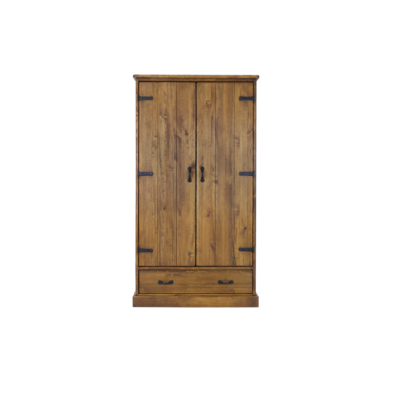 Broussard 2 Door Solid Wood Wardrobe