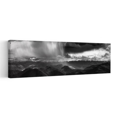 Mountain Rainstorm Sky Dramatic Abstract Contemporary Landscape Mountain Wall Art