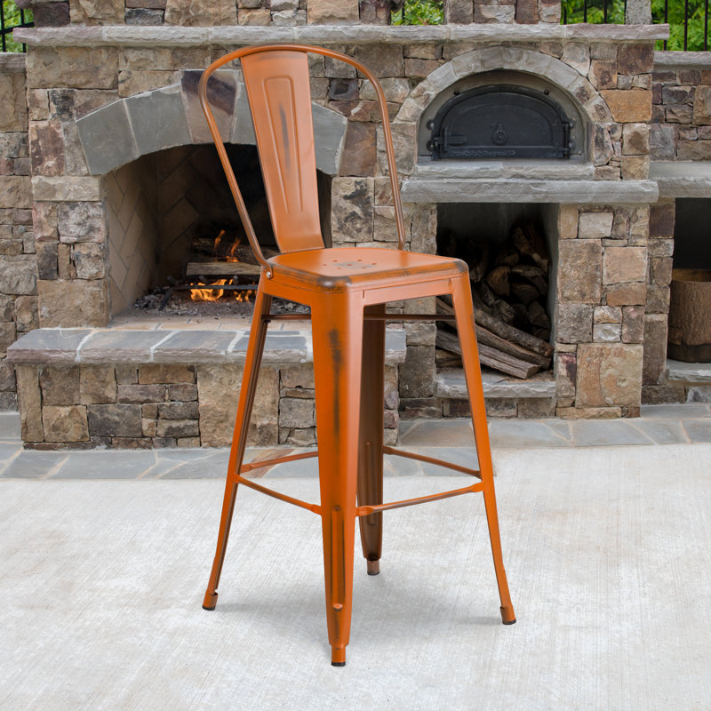 Tabouret de bar Iddings, Orange vieilli, 1, Tabouret de bar (siège d'une hauteur de 30 po)